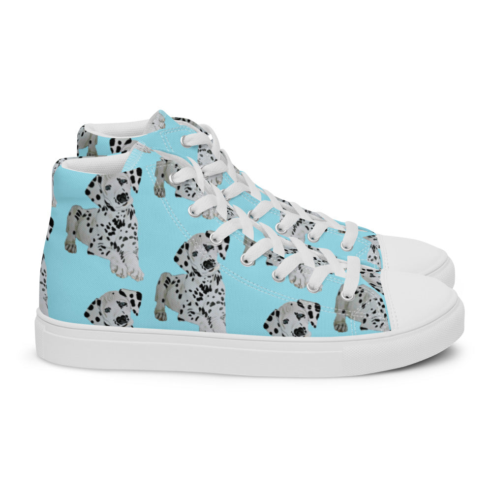 Women’s high top canvas shoes Lt Blue Dalmatian