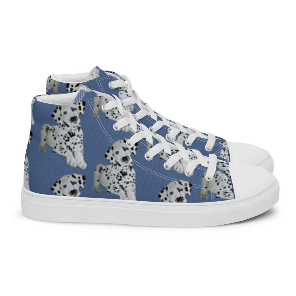 Women’s high top canvas shoes Denim Dalmatian