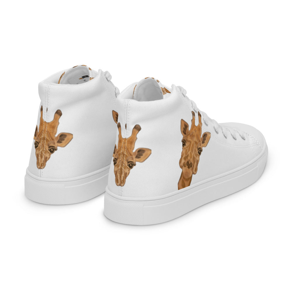 Women’s high top canvas shoes White Giraffe