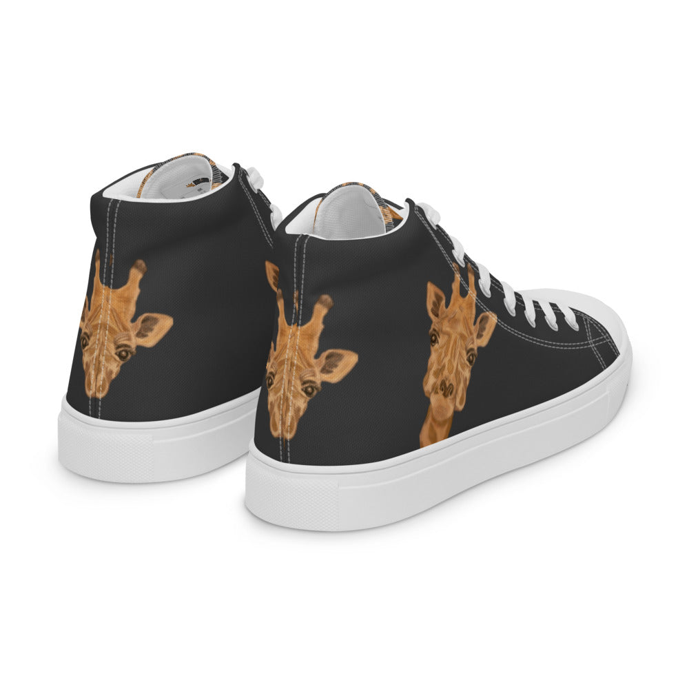 Women’s high top canvas shoes Black Giraffe