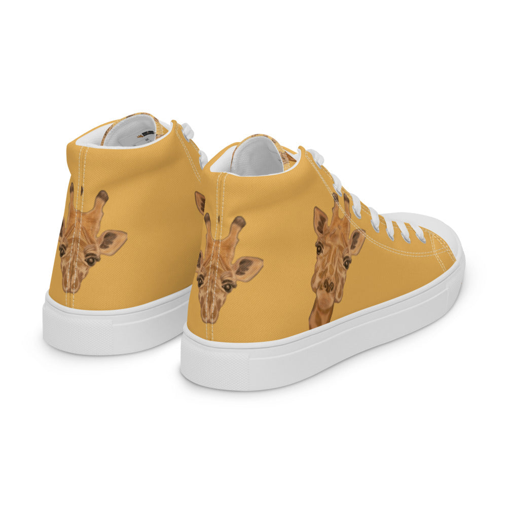 Women’s high top canvas shoes Gold Giraffe