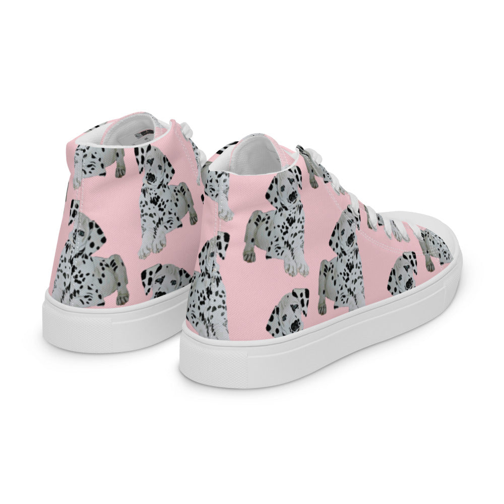 Women’s high top canvas shoes Pink Dalmation