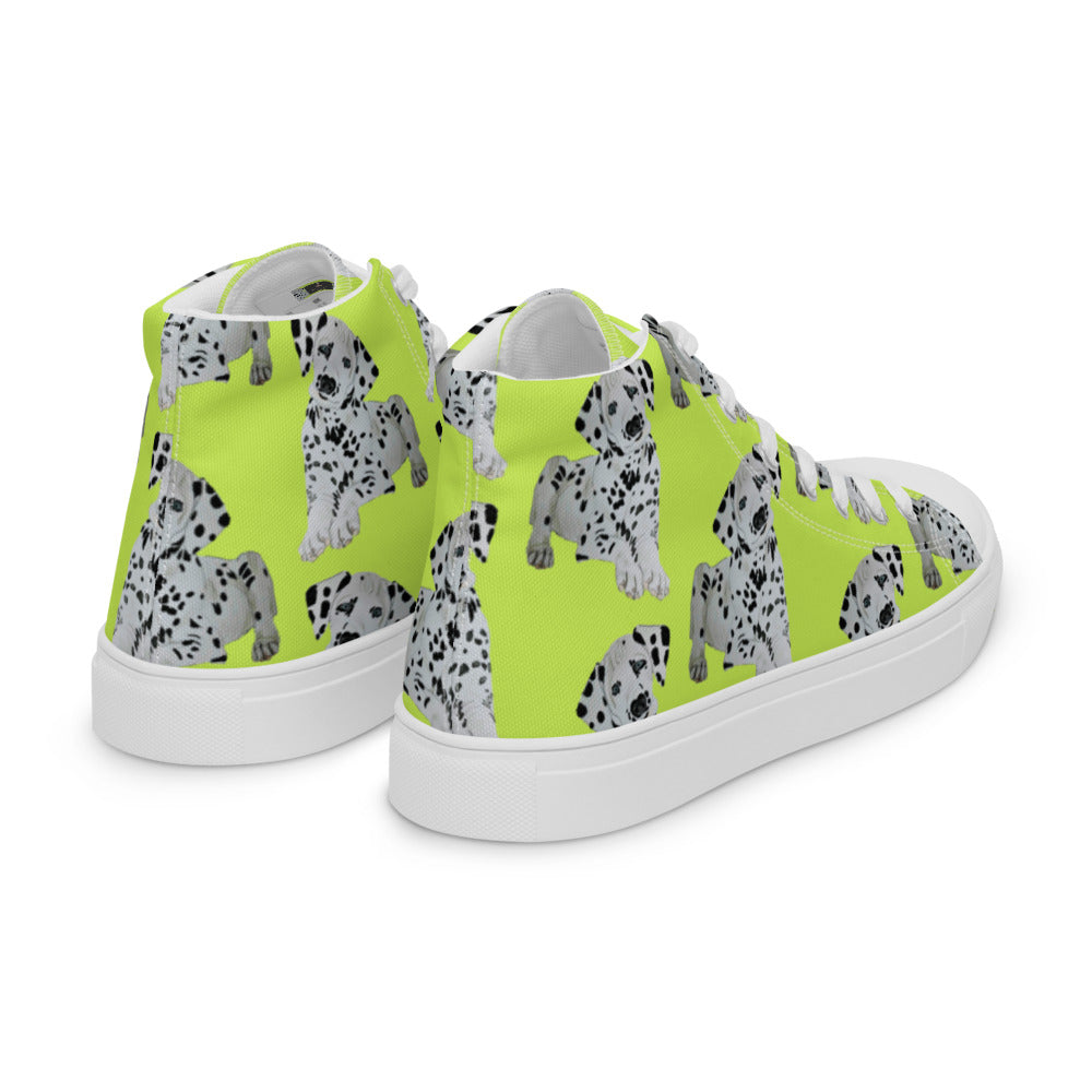 Women’s high top canvas shoes Lime Dalmatian