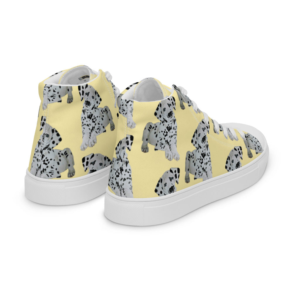 Women’s high top canvas shoes Yellow Dalmatian