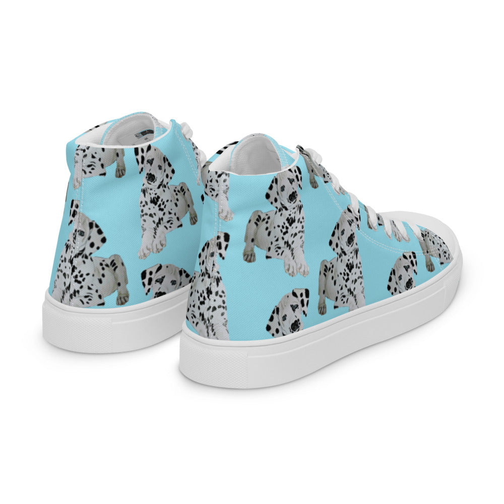 Women’s high top canvas shoes Lt Blue Dalmatian