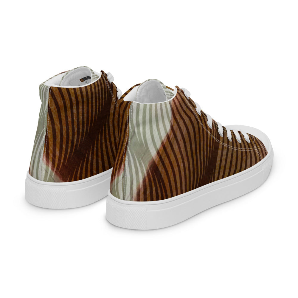 Women’s high top canvas shoes Brown Swirl