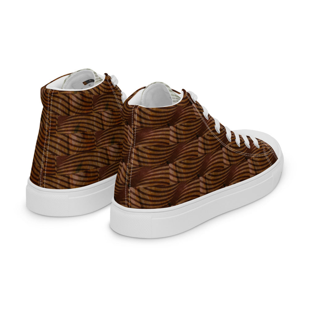 Women’s high top canvas shoes Brown Twist