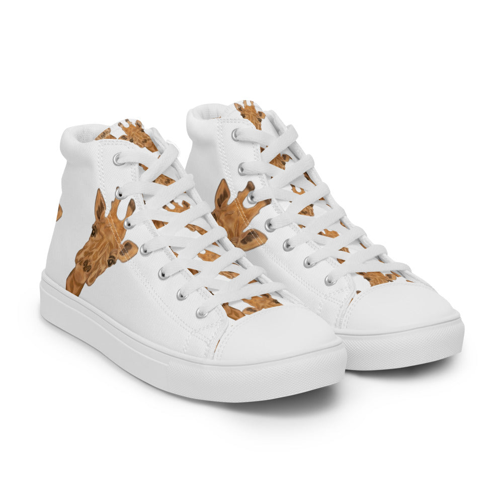 Women’s high top canvas shoes White Giraffe