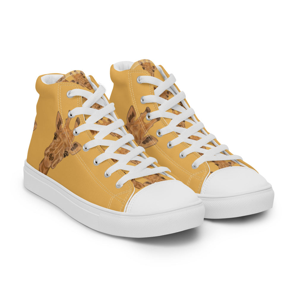 Women’s high top canvas shoes Gold Giraffe