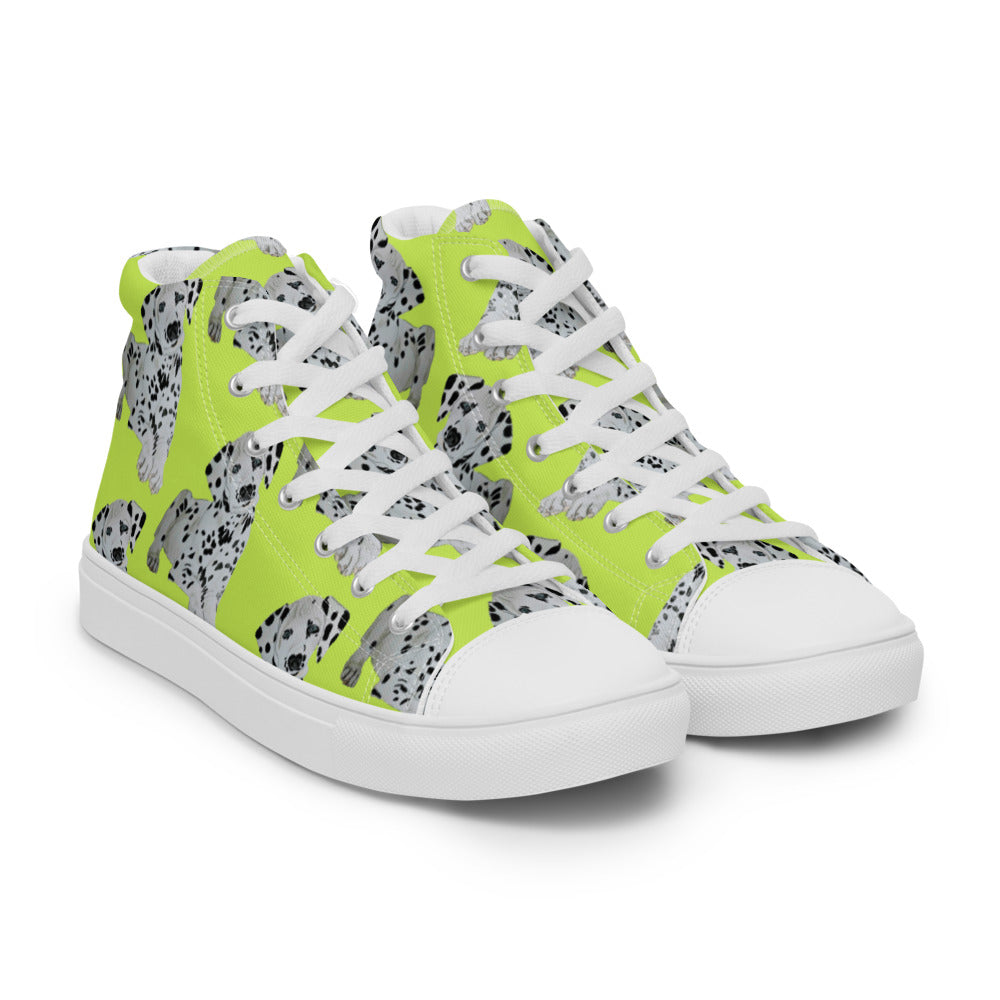 Women’s high top canvas shoes Lime Dalmatian