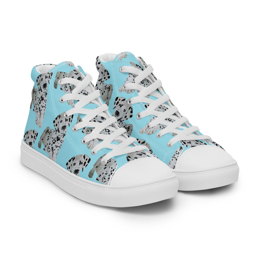 Women’s high top canvas shoes Lt Blue Dalmatian