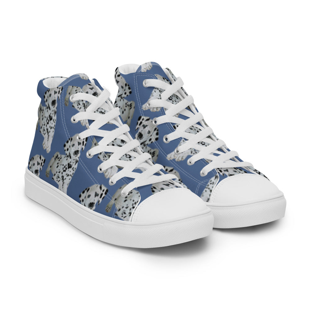 Women’s high top canvas shoes Denim Dalmatian