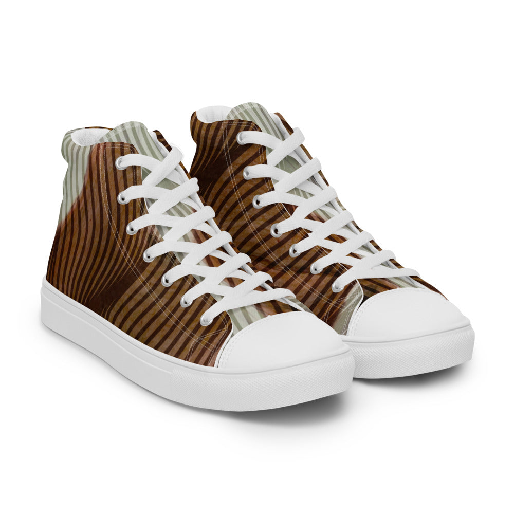 Women’s high top canvas shoes Brown Swirl