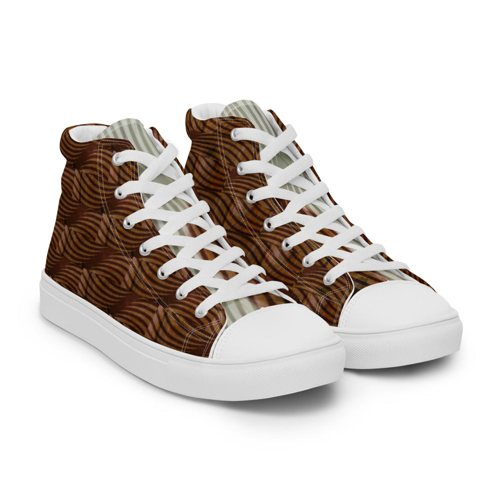 Women’s high top canvas shoes Brown Twist